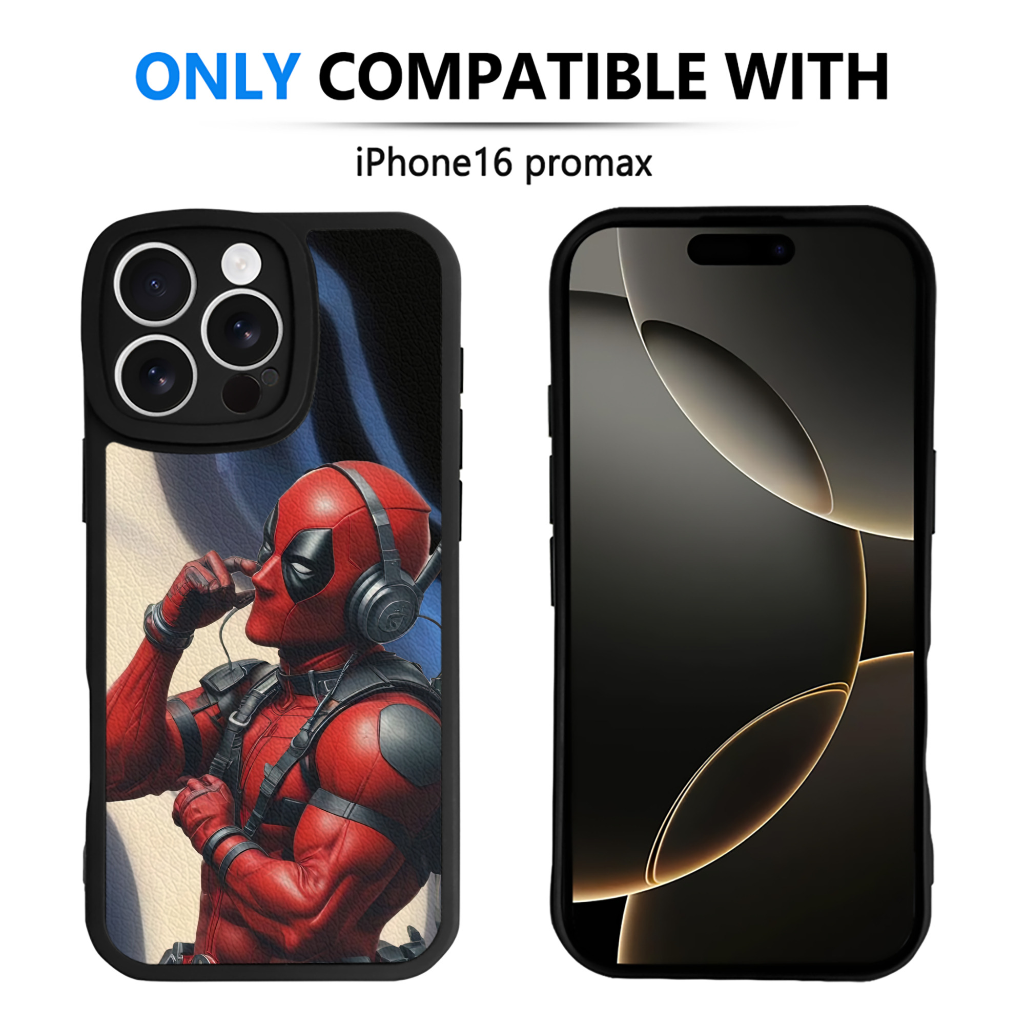 （画像用） Deadpool デッドプール 【iPhone 16シリーズ対応】シリコンスマホケース（レザー調） 材質：シリコン